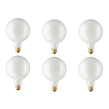 Bulbrite 150W Dimmable White G40 Incandescent Light Bulbs, Medium E26 Base, 2700K, 12PK 861056